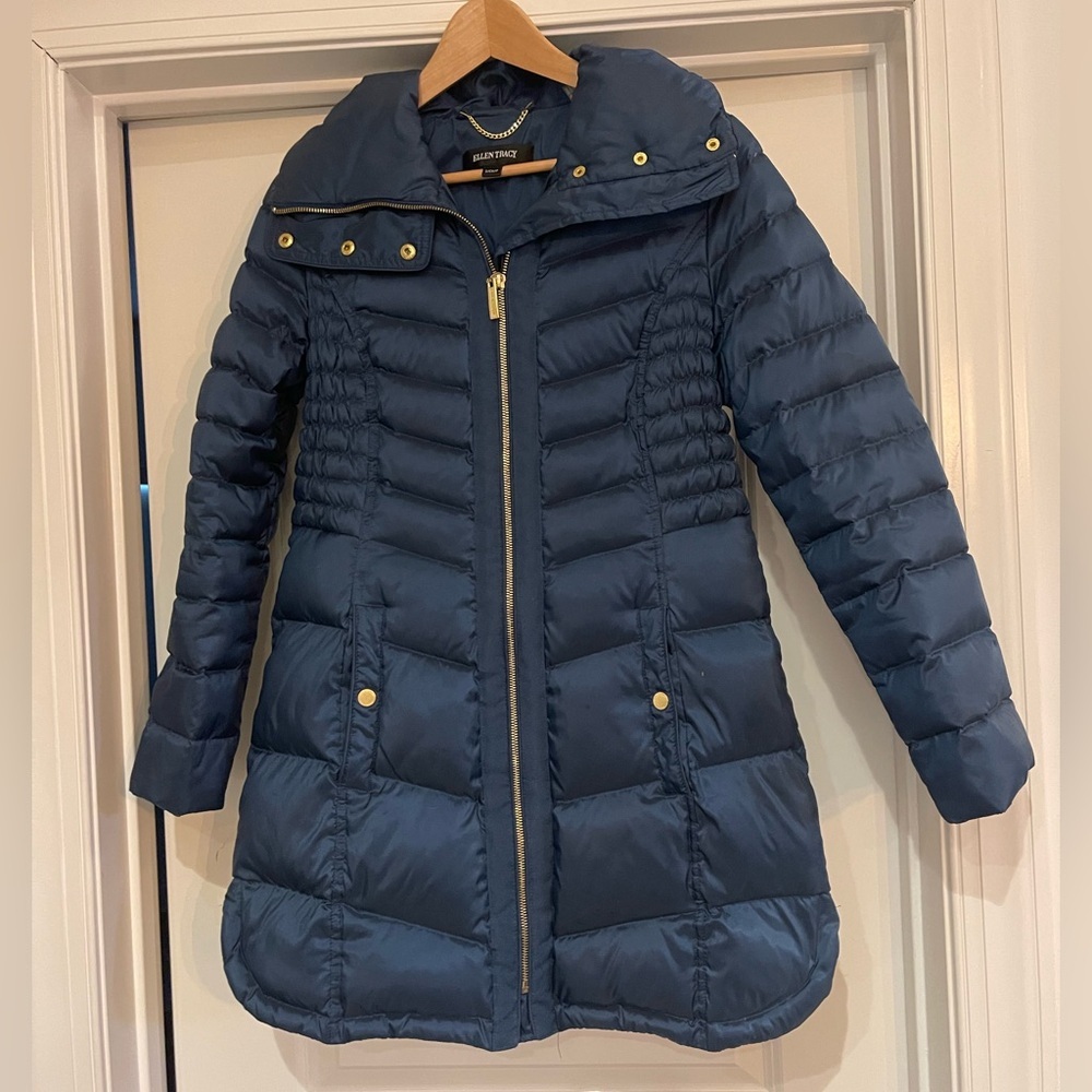 Ellen Tracy Women's Blue Puffer Duck down Coat